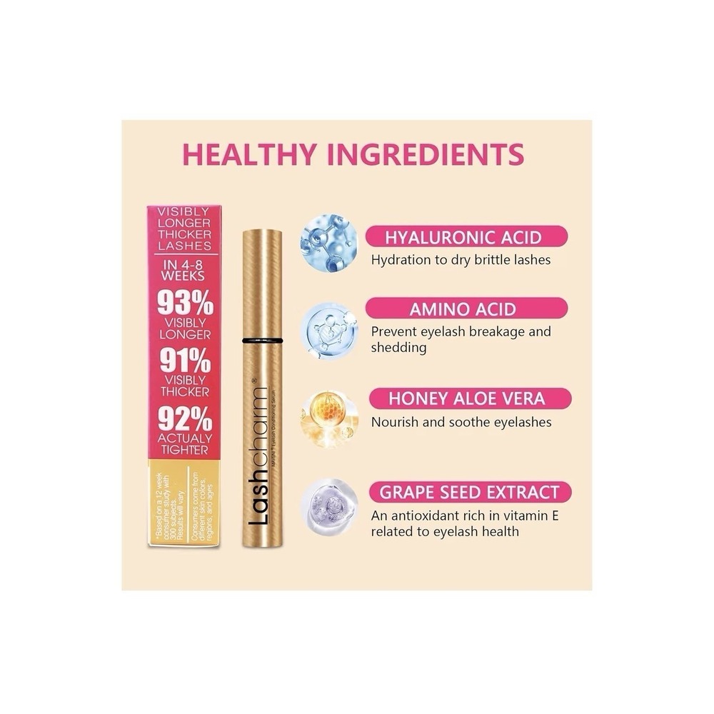 Lashcharm Eyelash Conditioning Serum Visbley Longer Thicker Lashes 6month Supply - Picture 7 of 13